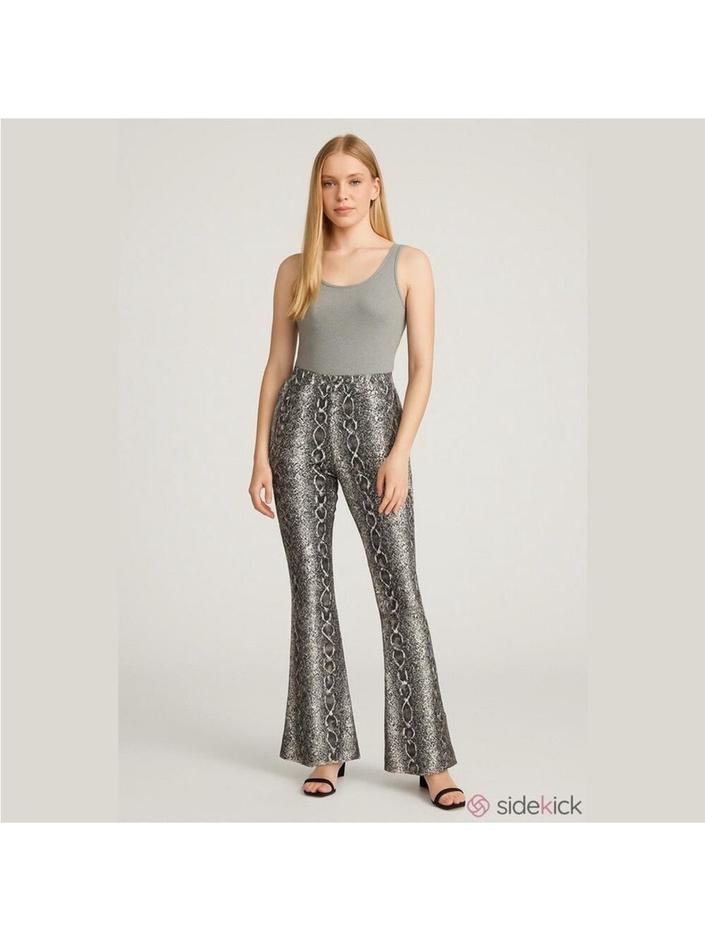 Sweet Rain snakeskin look bell bottom pull on pant Young Contemporary Large